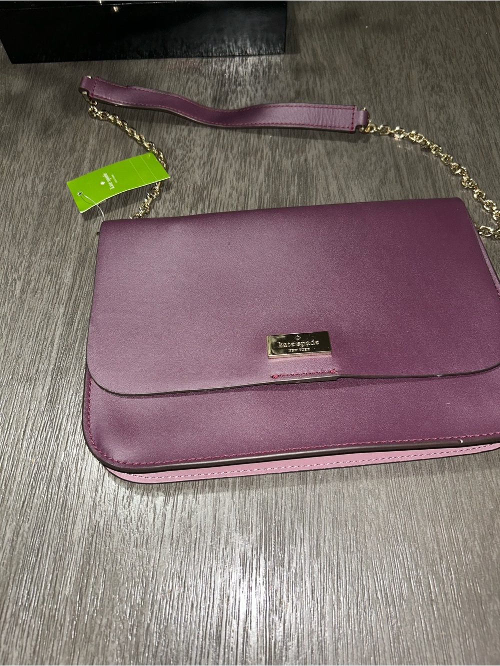 kate spade Plum/Pink Leather Shoulder Bag with Gold Chain